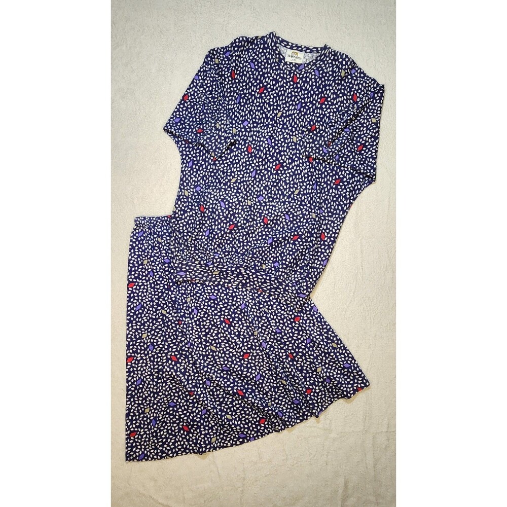 Vintage 80s Sloppy Joes Geometric Confetti Knit Matching Skirt Set Uni Size